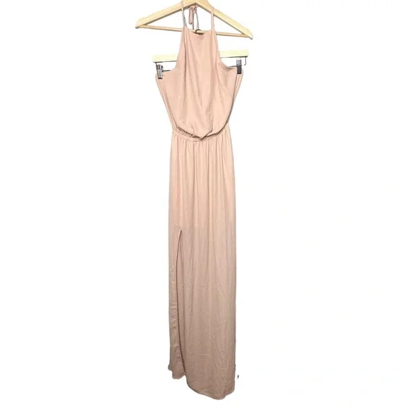 Show Me Your Mumu Heather Halter Dress Dusty Blush NEW